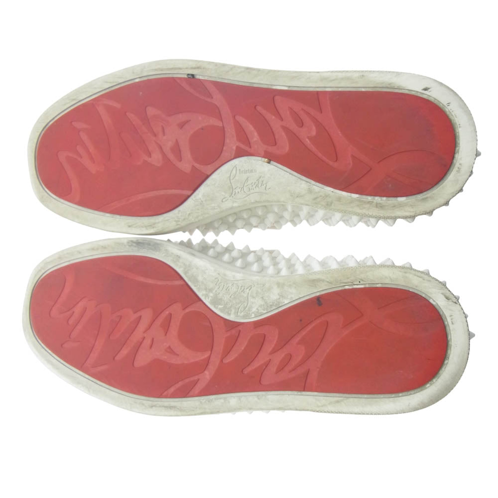 Christian Louboutin クリスチャンルブタン スタッズ スリッポン シューズ ローファー ホワイト系 39.5【中古】
