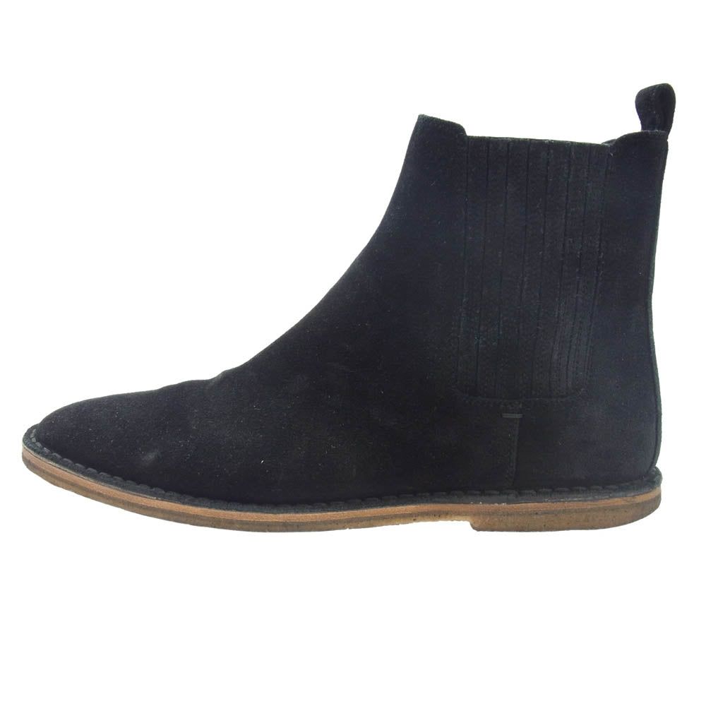SAINT LAURENT サンローラン 533754 スエード サイドエラスティック サイドゴア ブーツ ブラック系 41【中古】