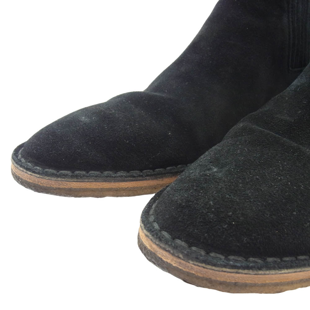 SAINT LAURENT サンローラン 533754 スエード サイドエラスティック サイドゴア ブーツ ブラック系 41【中古】