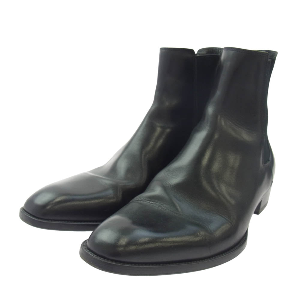 SAINT LAURENT サンローラン 375680 サイドゴア レザー チェルシー ブーツ ブラック系 41.5【中古】