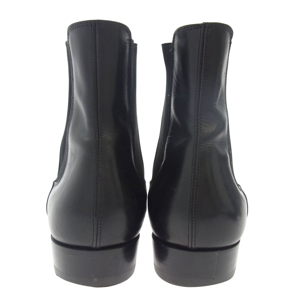 SAINT LAURENT サンローラン 375680 サイドゴア レザー チェルシー ブーツ ブラック系 41.5【中古】