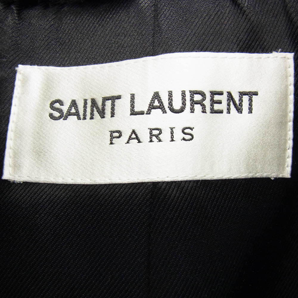 SAINT LAURENT サンローラン 529574 Y567T 国内正規品 モヘアファー コート ブラック系 46【中古】