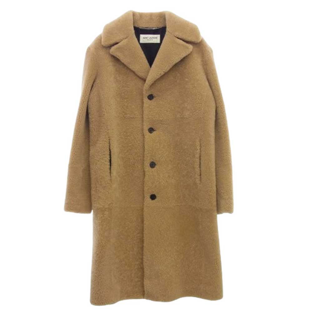 SAINT LAURENT サンローラン 18AW 524686 Y7SJ2 リアルシープムートン ボア チェスターコート ブラウン系 46【中古】