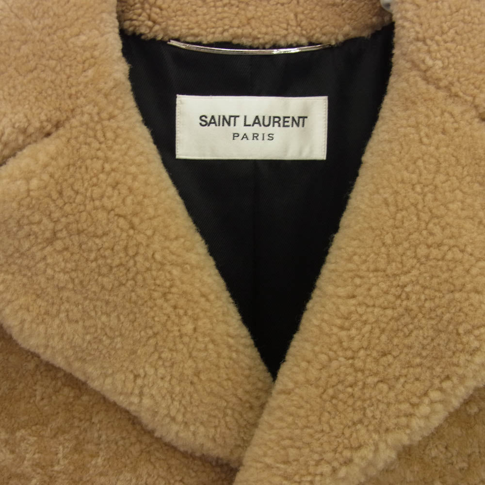 SAINT LAURENT サンローラン 18AW 524686 Y7SJ2 リアルシープムートン ボア チェスターコート ブラウン系 46【中古】