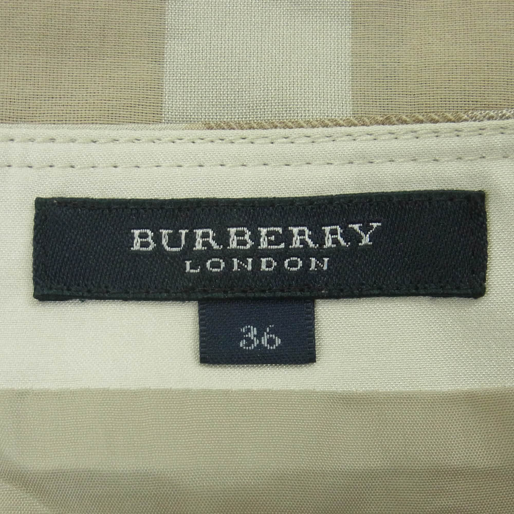 BURBERRY LONDON バーバリー ロンドン B1S31-165-40 三陽商会 チェック柄 プリーツ スカート ベージュ系 36【中古】