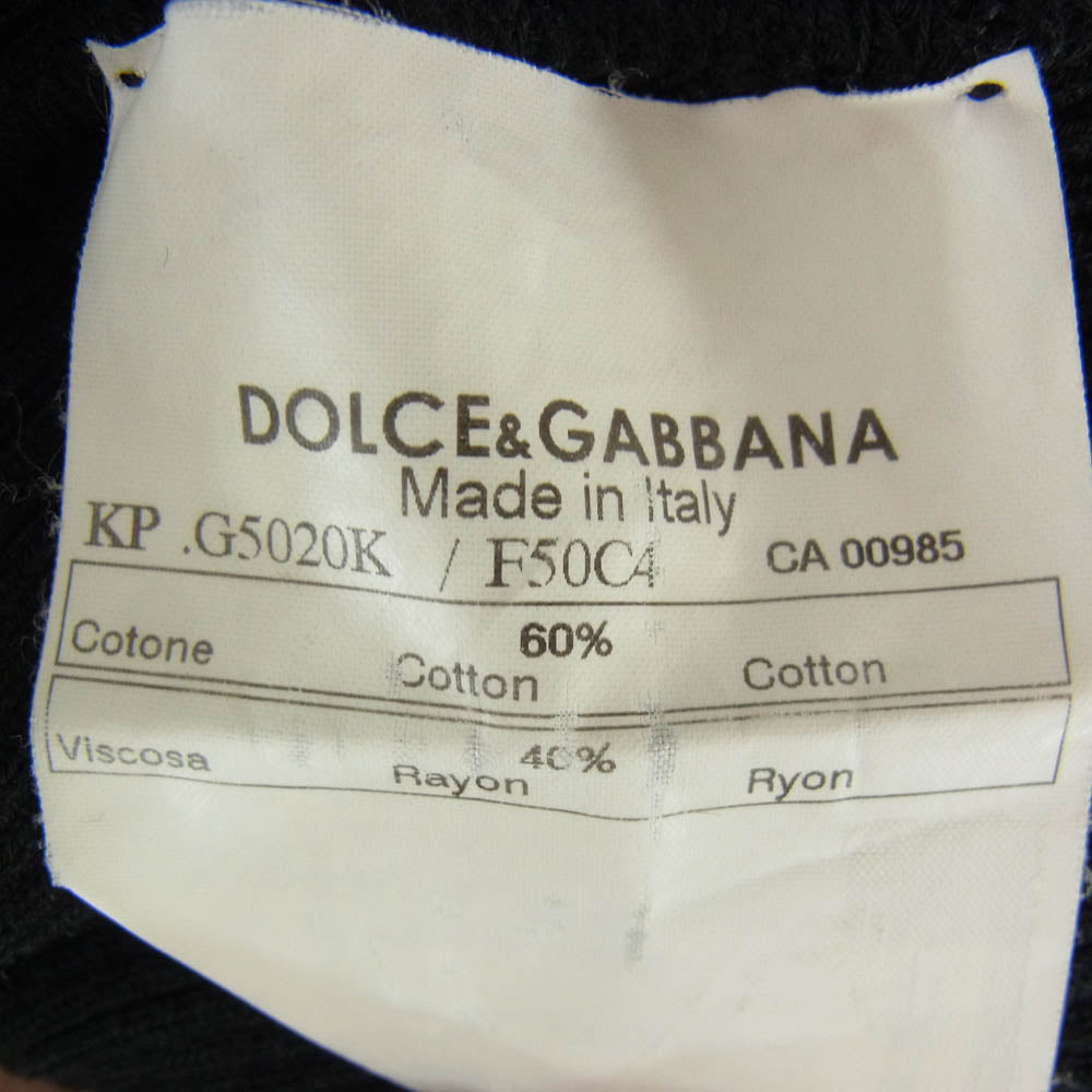 DOLCE&GABBANA ドルチェアンドガッバーナ G5020K イタリア製 コットンレーヨン 長袖 カットソー ブラック系 44【中古】