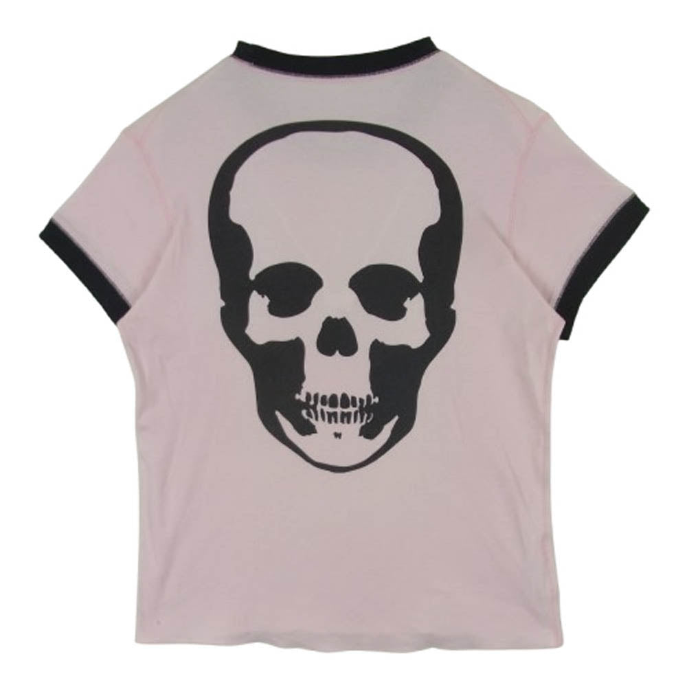 Lucien Pellat-Finet ルシアンペラフィネ バックスカルプリント リンガー 半袖 Tシャツ カットソー ピンク系 S【中古】