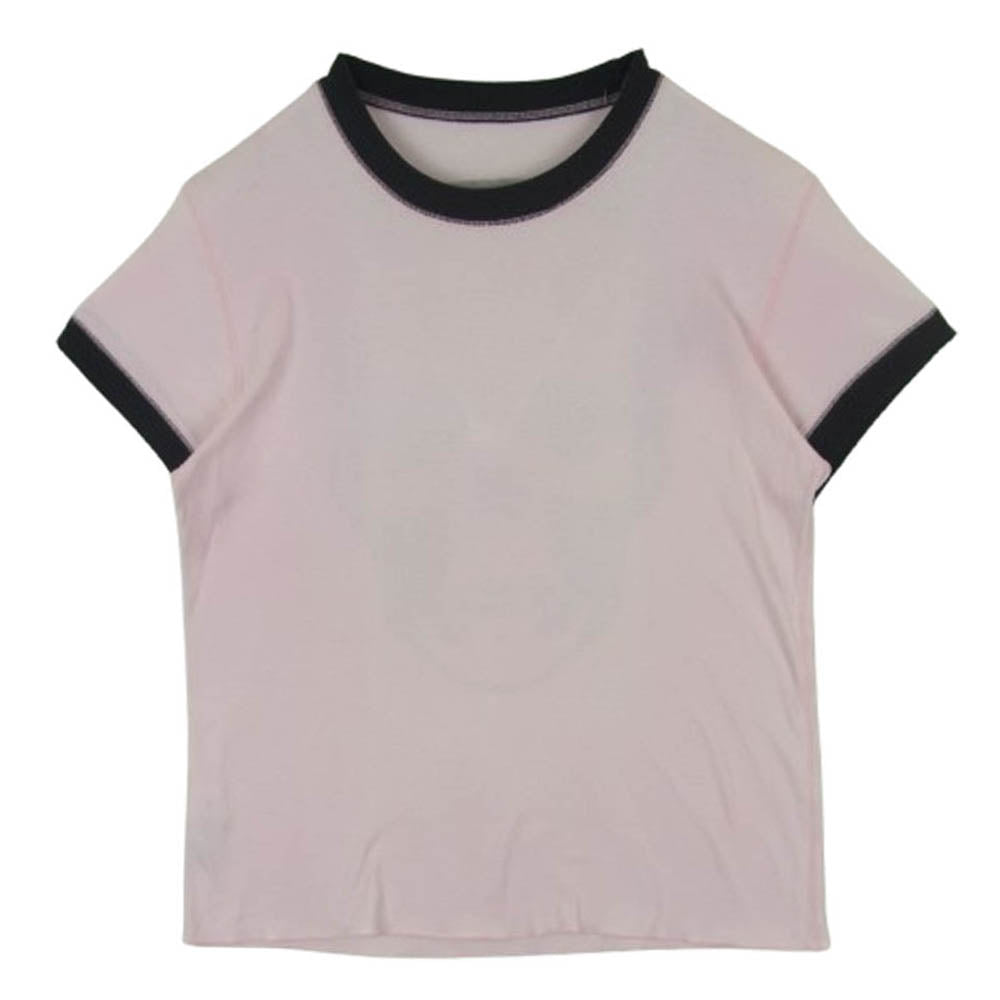 Lucien Pellat-Finet ルシアンペラフィネ バックスカルプリント リンガー 半袖 Tシャツ カットソー ピンク系 S【中古】