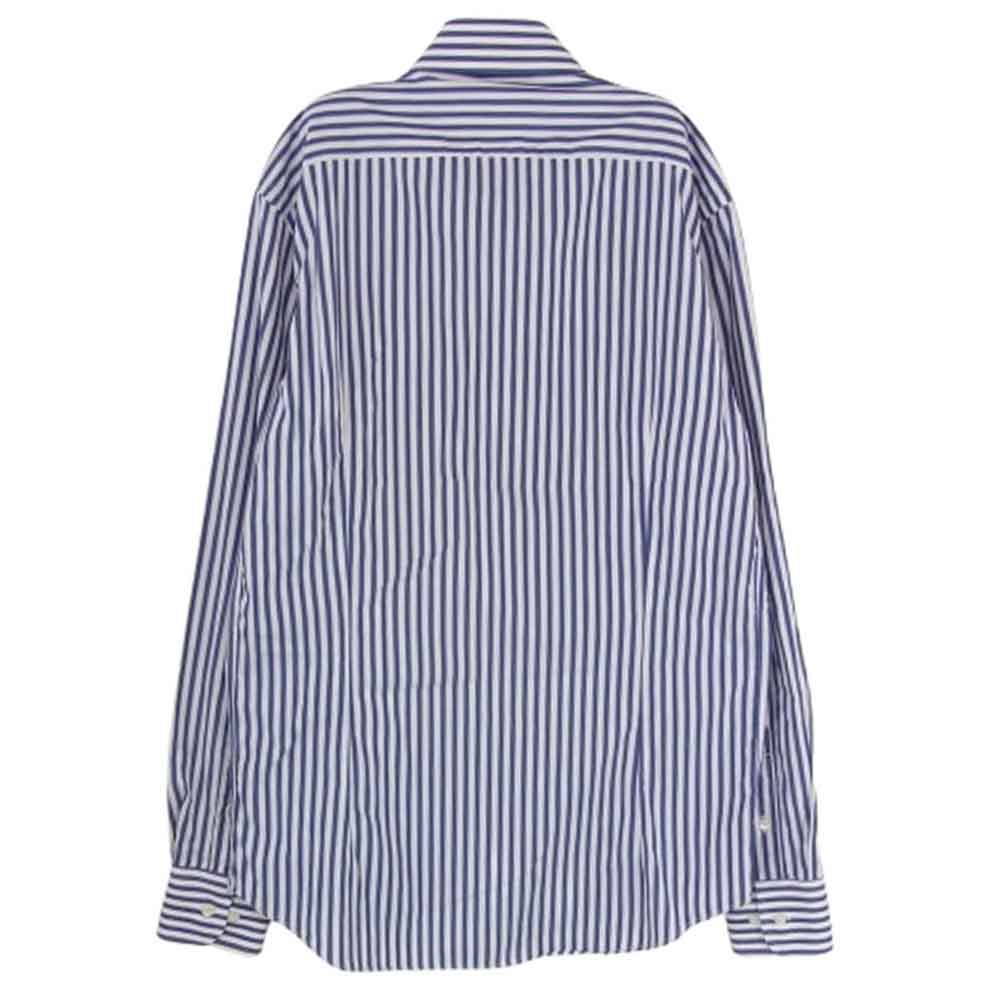 ETRO エトロ 131-16374-2004 ストライプ 長袖 シャツ ブルー系 38【中古】