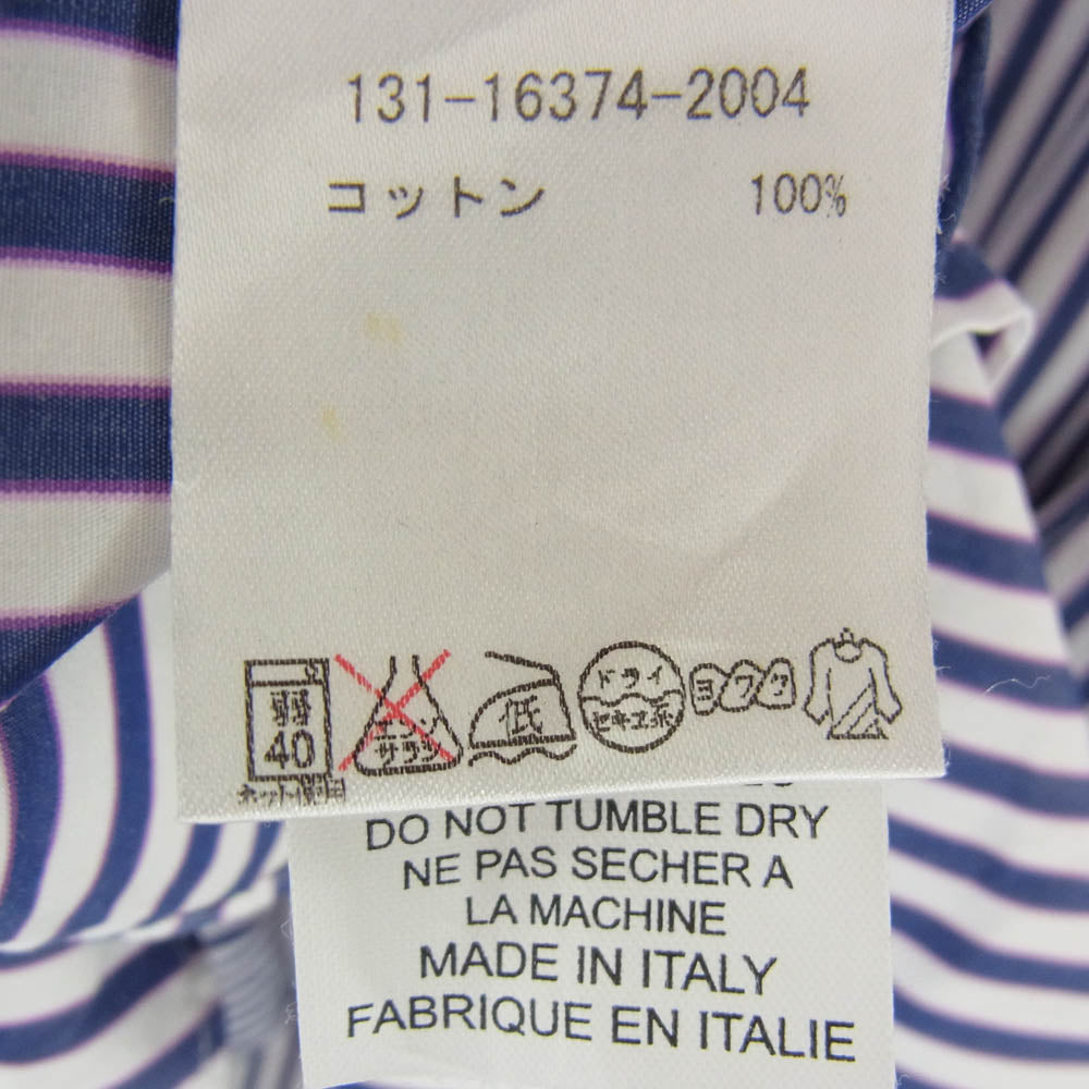 ETRO エトロ 131-16374-2004 ストライプ 長袖 シャツ ブルー系 38【中古】