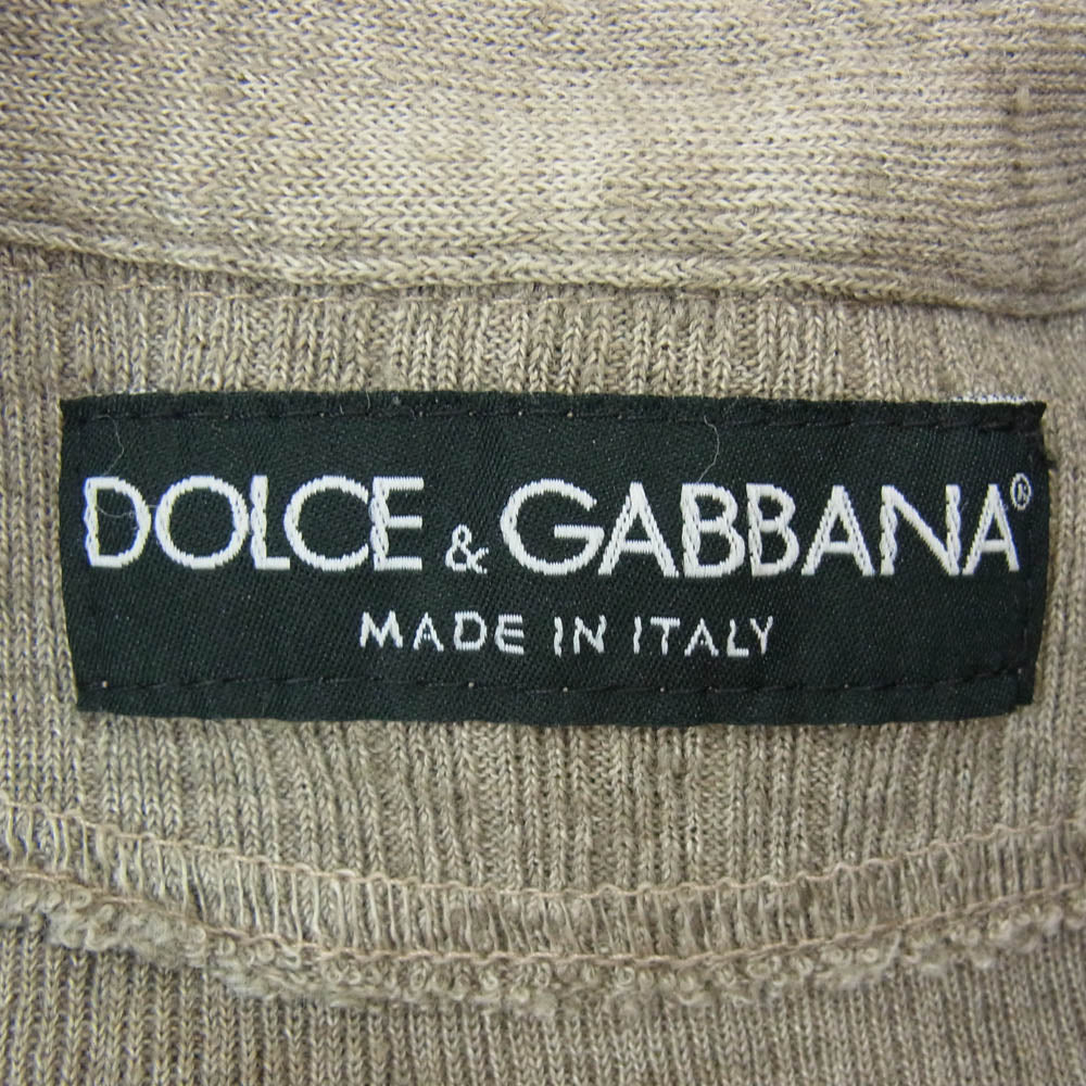 DOLCE&GABBANA ドルチェアンドガッバーナ GBC38K イタリア製 レギュラーカラー 長袖 リネン シャツ ブラウン系 44【中古】