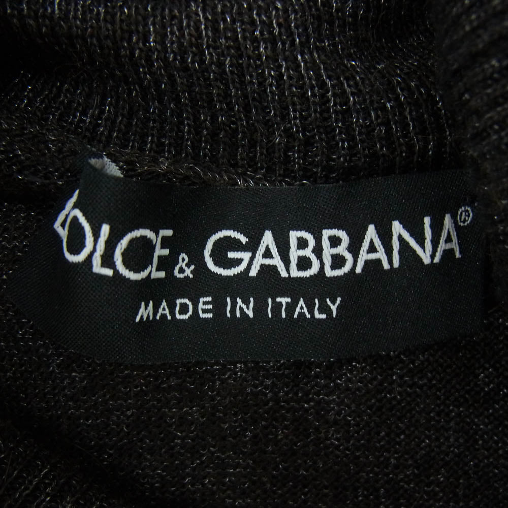 DOLCE&GABBANA ドルチェアンドガッバーナ G4603K イタリア製 タートルネック ラインデザイン ラメ ニット 長袖 カットソー グレー系 サイズ表記無【中古】