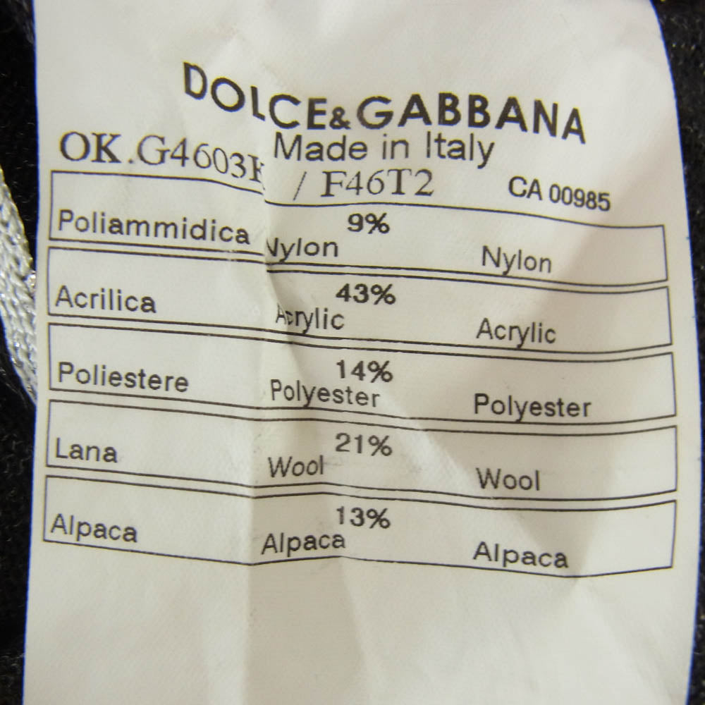 DOLCE&GABBANA ドルチェアンドガッバーナ G4603K イタリア製 タートルネック ラインデザイン ラメ ニット 長袖 カットソー グレー系 サイズ表記無【中古】