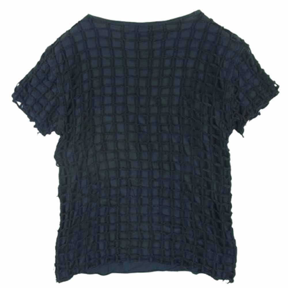 DOLCE&GABBANA ドルチェアンドガッバーナ イタリア製 ネット編み メッシュニット レイヤード 半袖 Tシャツ グレー系 44【中古】