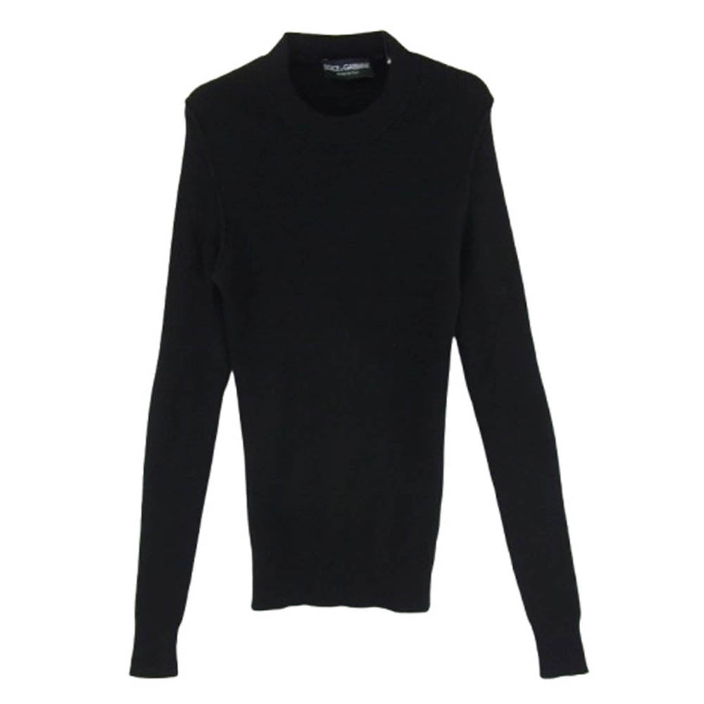 DOLCE&GABBANA ドルチェアンドガッバーナ イタリア製 カシミヤ100％ 長袖 リブ ニット ブラック系 44【中古】
