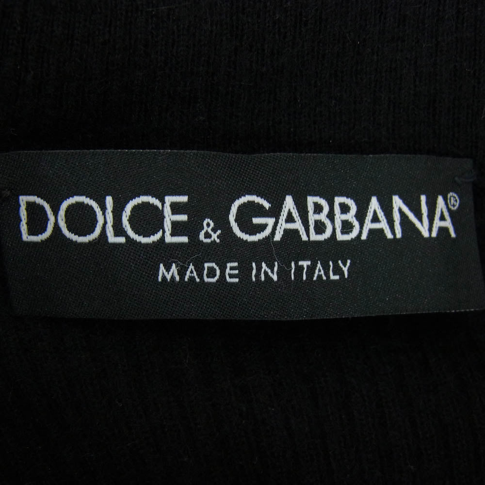 DOLCE&GABBANA ドルチェアンドガッバーナ イタリア製 カシミヤ100％ 長袖 リブ ニット ブラック系 44【中古】