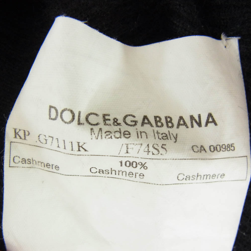 DOLCE&GABBANA ドルチェアンドガッバーナ イタリア製 カシミヤ100％ 長袖 リブ ニット ブラック系 44【中古】
