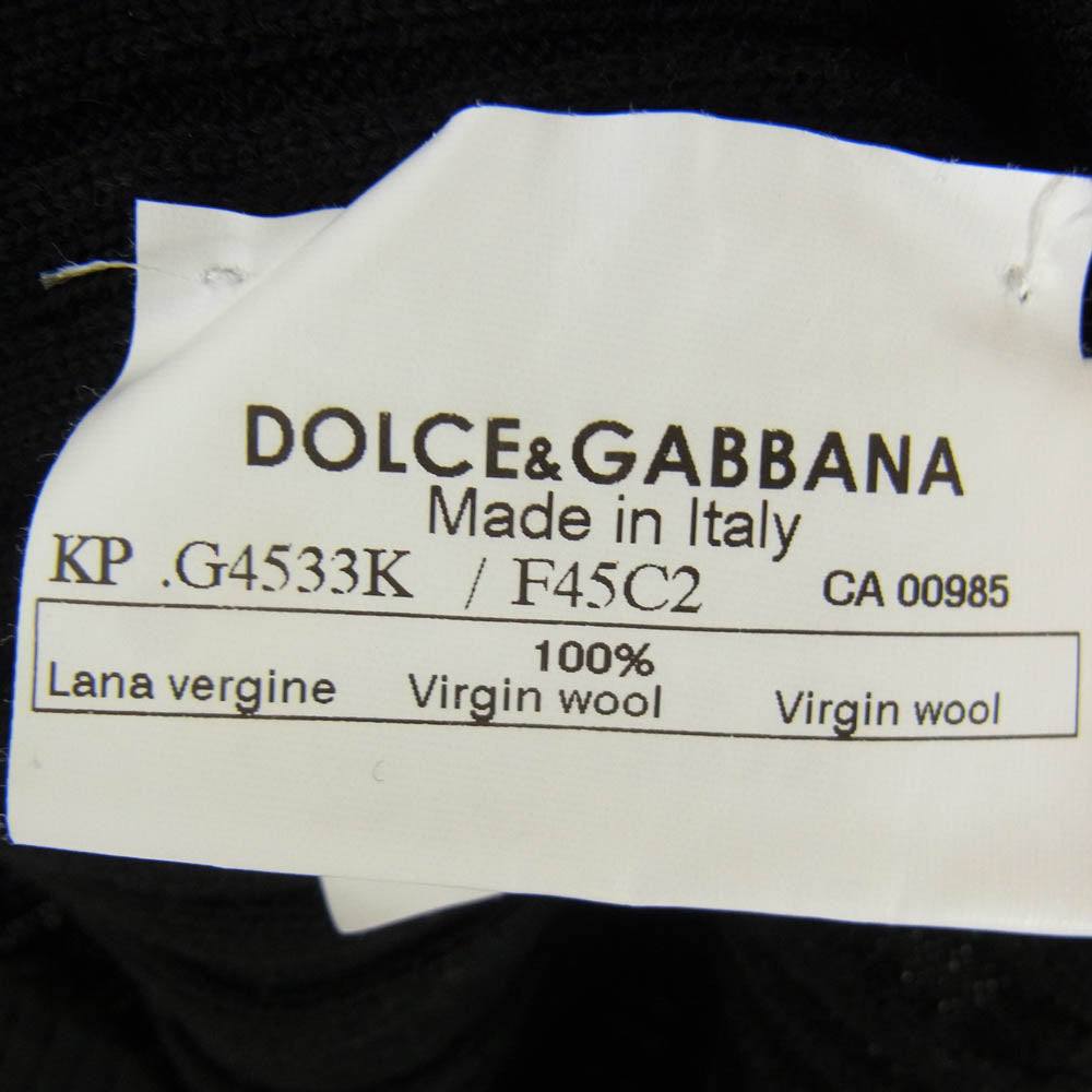 DOLCE&GABBANA ドルチェアンドガッバーナ G4533K イタリア製 ウール ハイネック ボタンアップ プルオーバー ニット カットソー ブラック系 44【中古】
