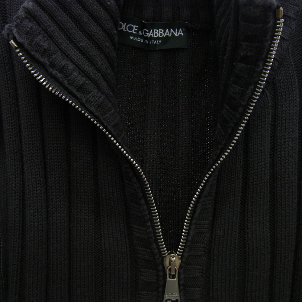DOLCE&GABBANA ドルチェアンドガッバーナ GBC46K イタリア製 ニット フルジップ ジャケット カーディガン ブラック系【中古】
