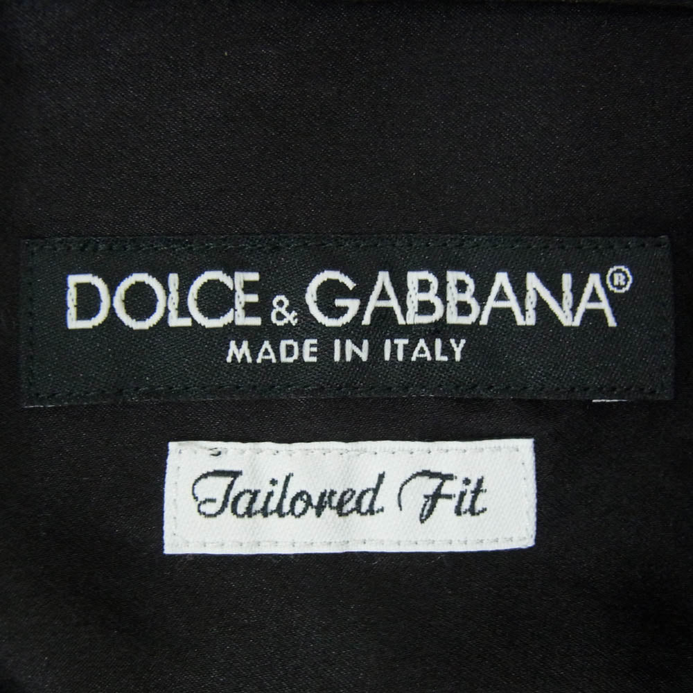 DOLCE&GABBANA ドルチェアンドガッバーナ G5279T イタリア製 シルク100％ テーラードフィット レギュラーカラー 長袖 シャツ ブラック系 38【中古】