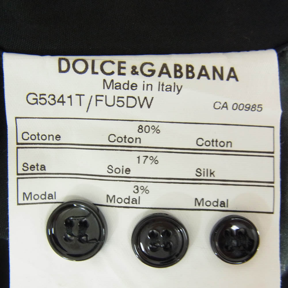 DOLCE&GABBANA ドルチェアンドガッバーナ G5341T イタリア製 比翼 スリムフィット コットンシルク レギュラーカラー 長袖 シャツ ブラック系 15 1/2【中古】