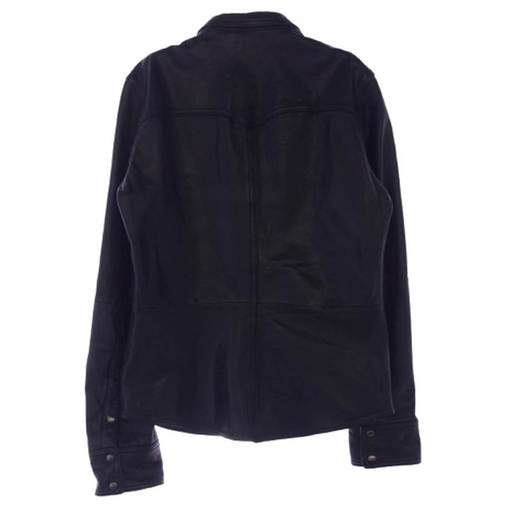 DOLCE&GABBANA ドルチェアンドガッバーナ G5669L イタリア製 ラムスキン レザー ジャケット ブラック系 46【中古】