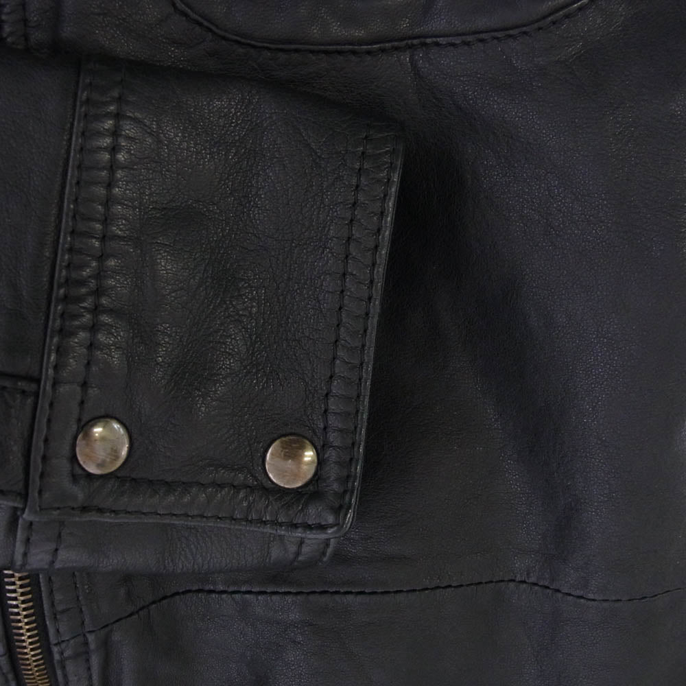 DOLCE&GABBANA ドルチェアンドガッバーナ G5669L イタリア製 ラムスキン レザー ジャケット ブラック系 46【中古】