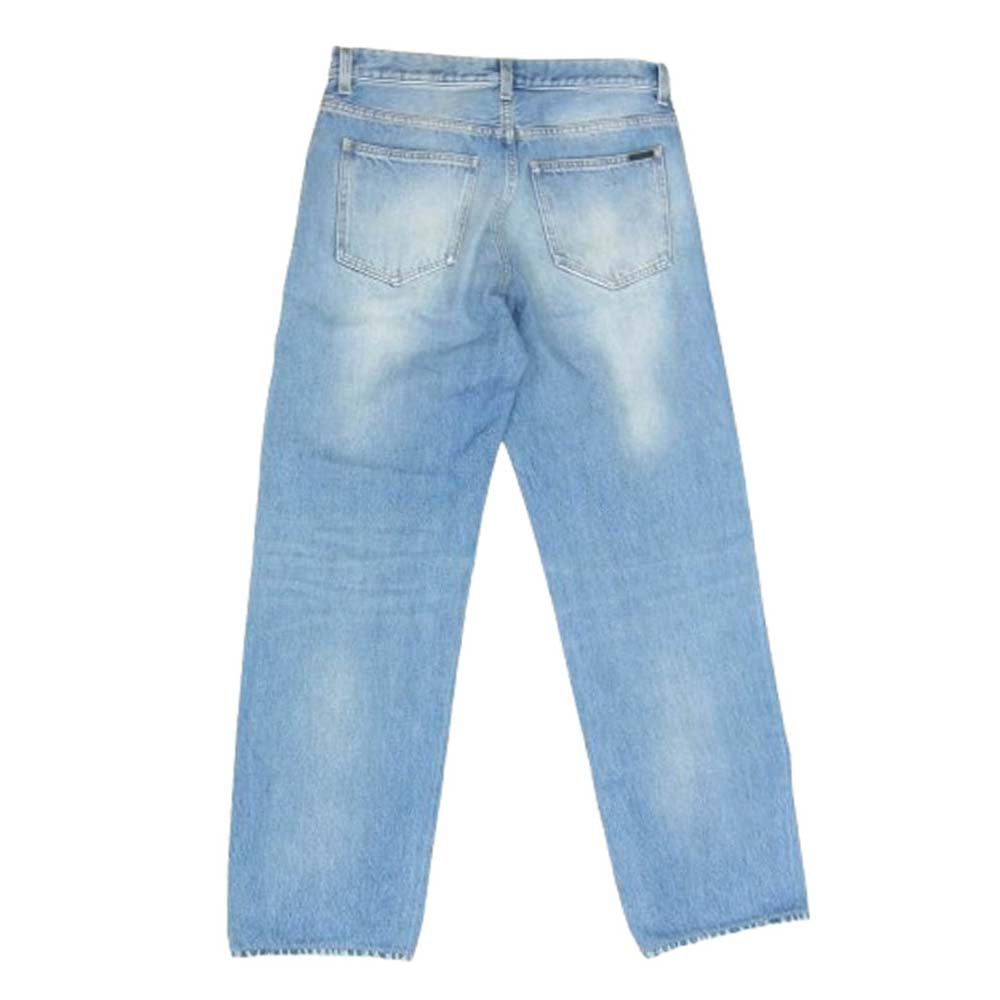 SAINT LAURENT サンローラン 757276 Y04PH ダメージ加工 ボタンフライ 5ポケット デニムパンツ ジーンズ インディゴブルー系 27【中古】