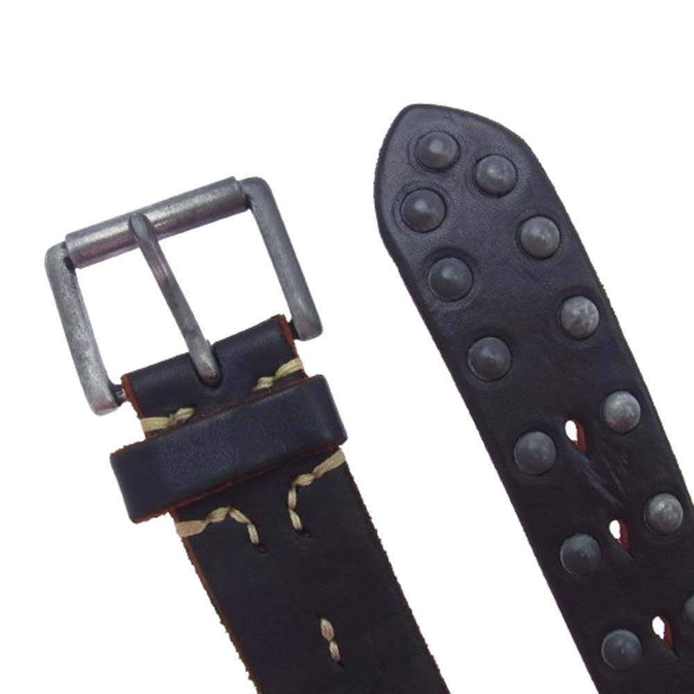 Vintage Works ヴィンテージワークス DH5550 スタッズ レザー ベルト ダークブラウン系【中古】