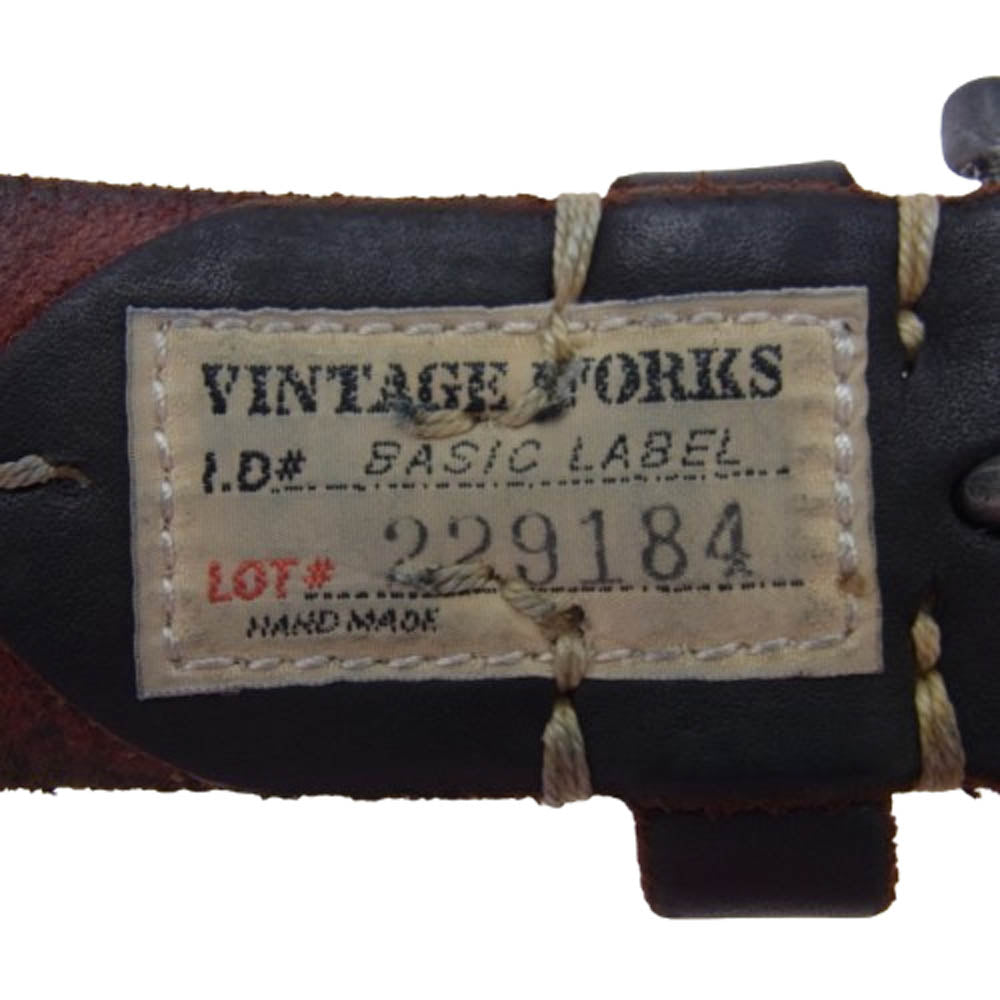 Vintage Works ヴィンテージワークス DH5550 スタッズ レザー ベルト ダークブラウン系【中古】