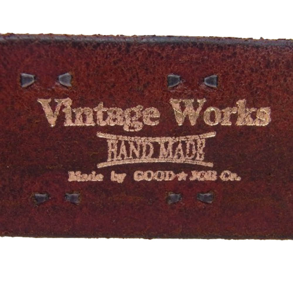 Vintage Works ヴィンテージワークス DH5550 スタッズ レザー ベルト ダークブラウン系【中古】