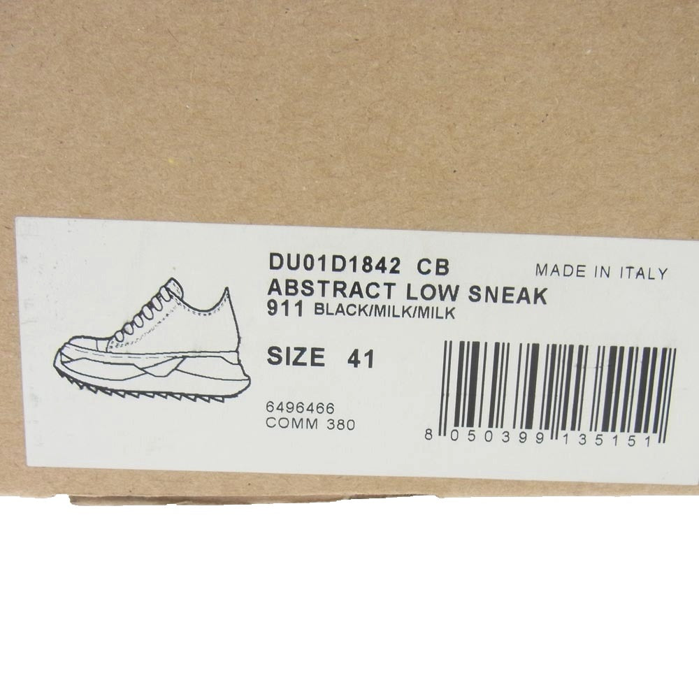 Rick Owens リックオウエンス 24SS DU01D1842 CB DRKSHDW Rick Owens ABSTRACT LOW SNEA ダークシャドウ アブストラクト ロウ スネア スニーカー ブラック系 41【中古】