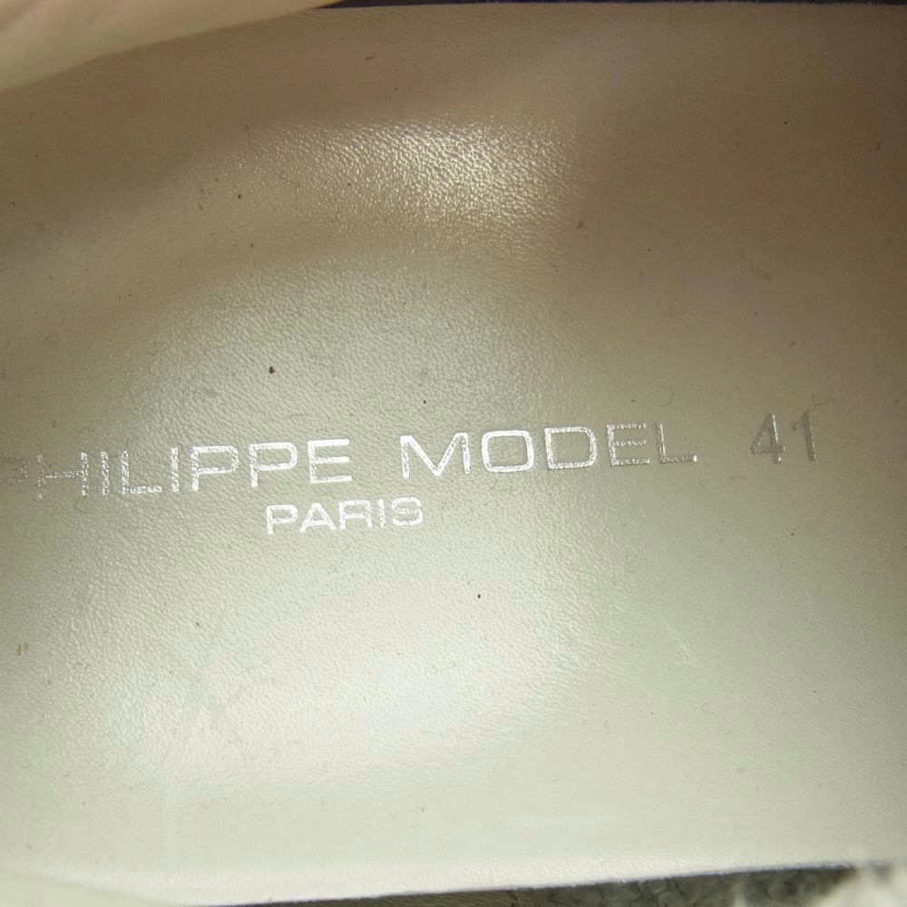 PHILIPPE MODEL フィリップモデル スエード 切替 ローカット スニーカー ネイビー系 41【中古】