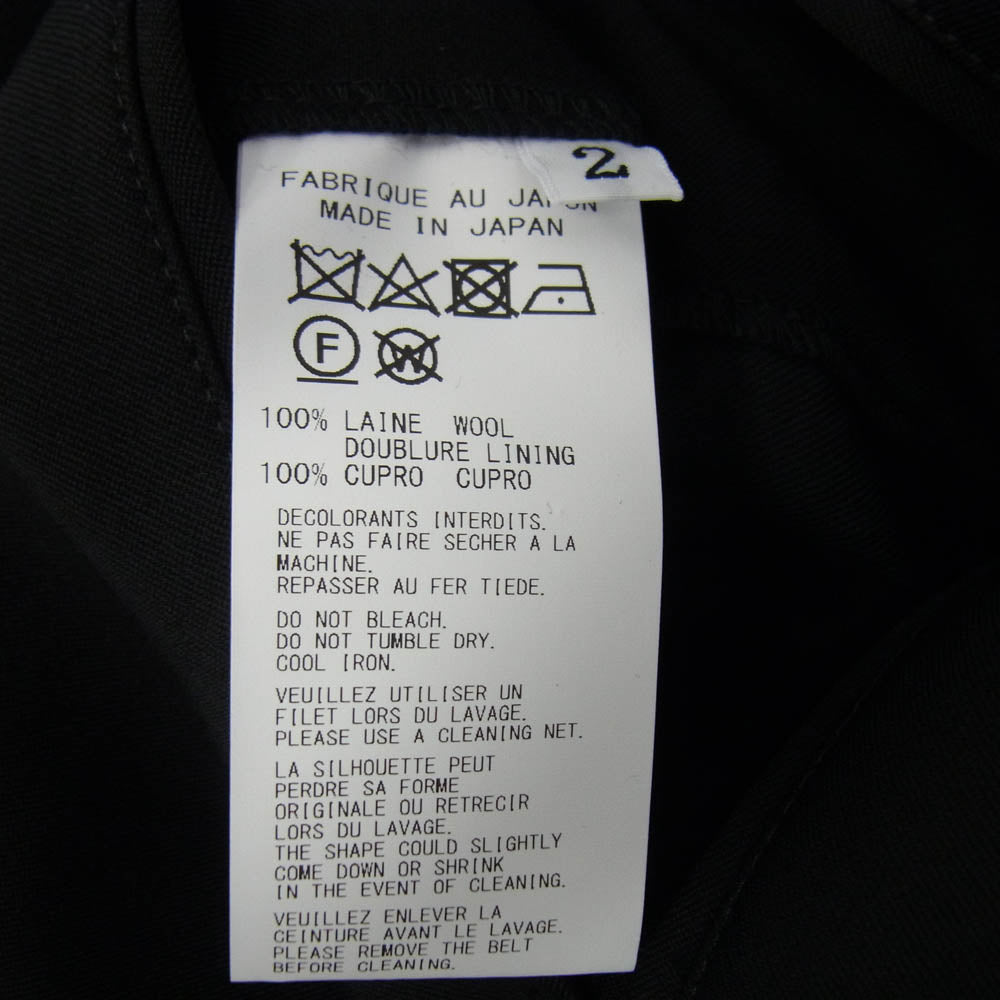 Yohji Yamamoto ヨウジヤマモト 24AW HO-C01-140 WOOL GABARDINE HOODED COAT ウール ギャバジン フーデッド コート ブラック系 2【中古】