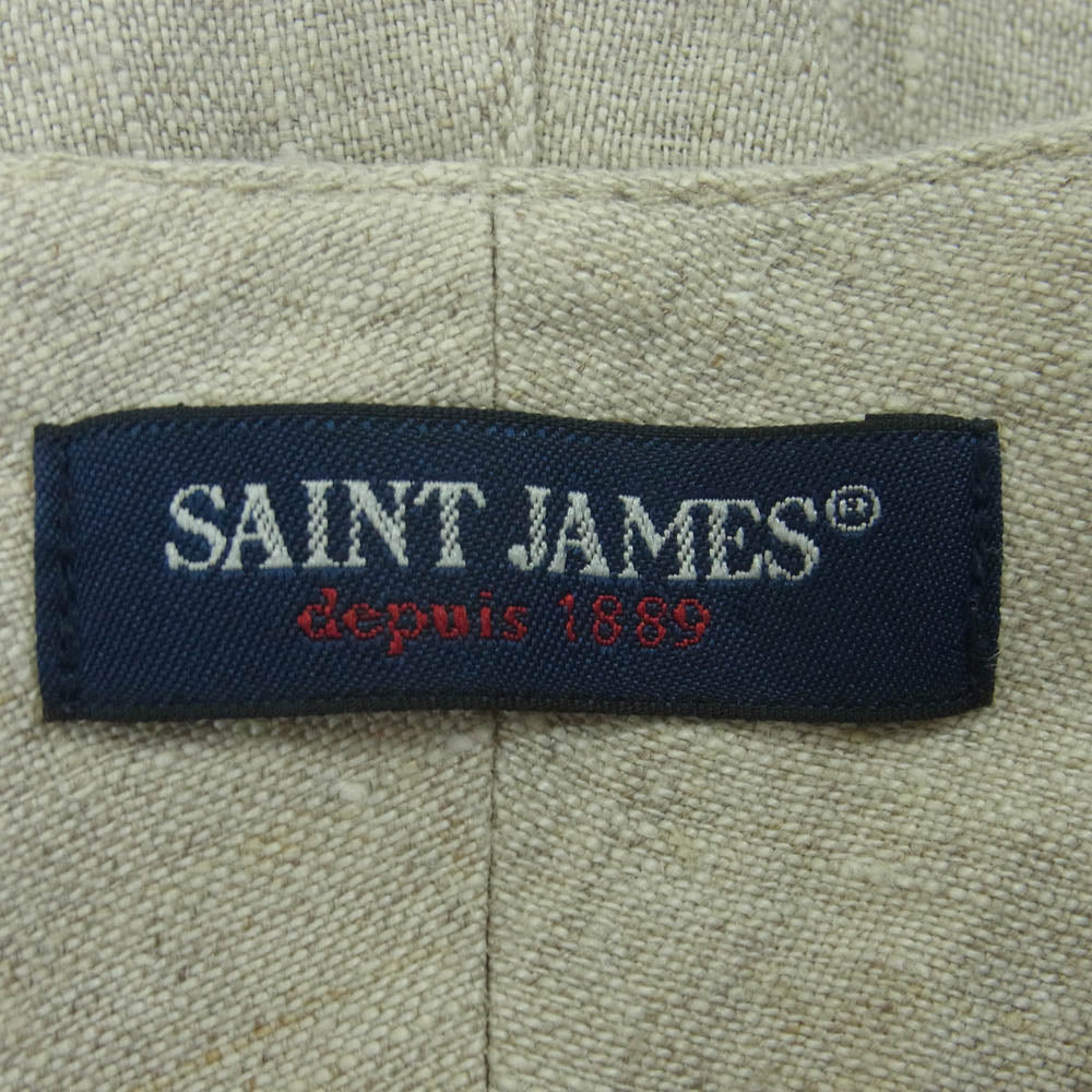 SAINT JAMES セントジェームス リネン ワイド パンツ グレー系 グレイッシュベージュ系 L 44【中古】