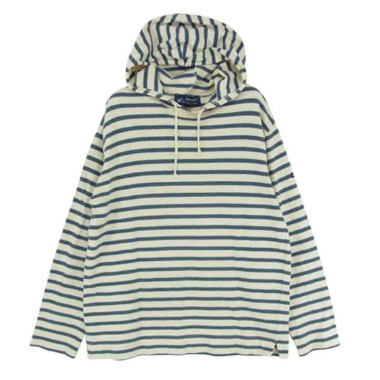 SAINT JAMES セントジェームス ボーダー ブルオーバー パーカー オフホワイト系 ブルー系 M【中古】