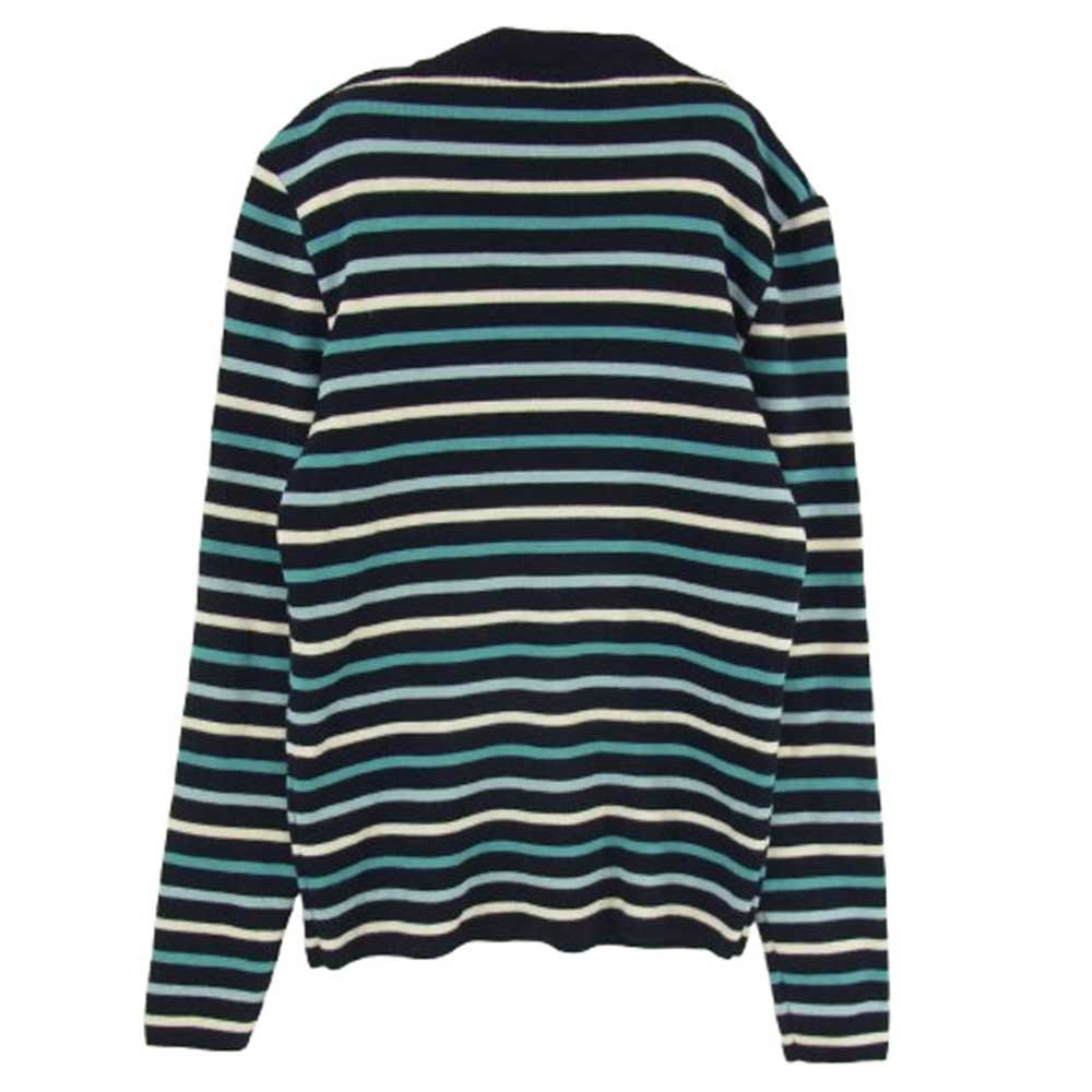 SAINT JAMES セントジェームス フランス製 ウール ボーダー ニット ネイビー ブルー系 S【中古】