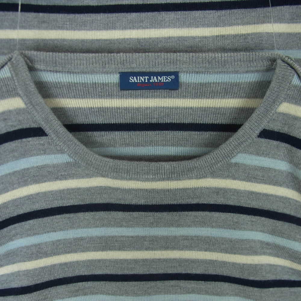 SAINT JAMES セントジェームス ウール ボーダー ニット グレー グレー系 マルチカラー系【中古】