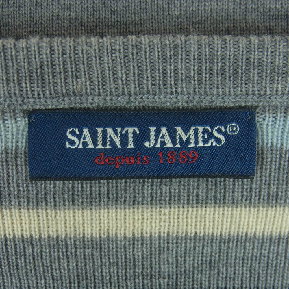 SAINT JAMES セントジェームス ウール ボーダー ニット グレー グレー系 マルチカラー系【中古】