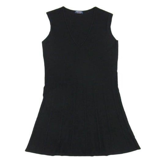 SAINT JAMES セントジェームス フランス製 ニット Vネック ワンピース ブラック系 M【中古】