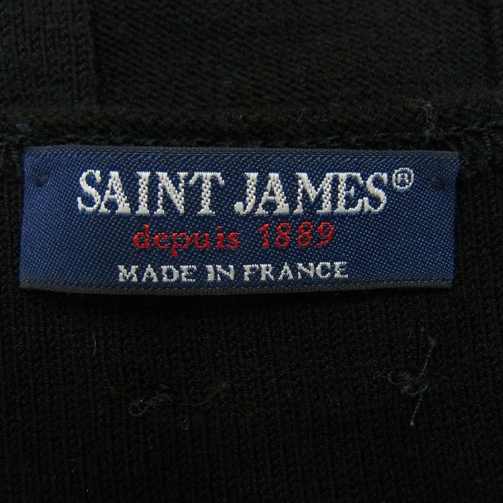 SAINT JAMES セントジェームス フランス製 ニット Vネック ワンピース ブラック系 M【中古】