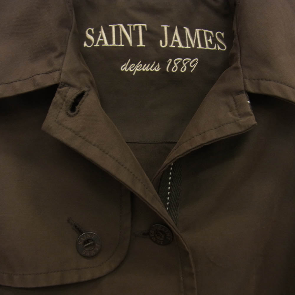 SAINT JAMES セントジェームス シングル トレンチ コート ジャケット ダークブラウン系 USA/10【中古】