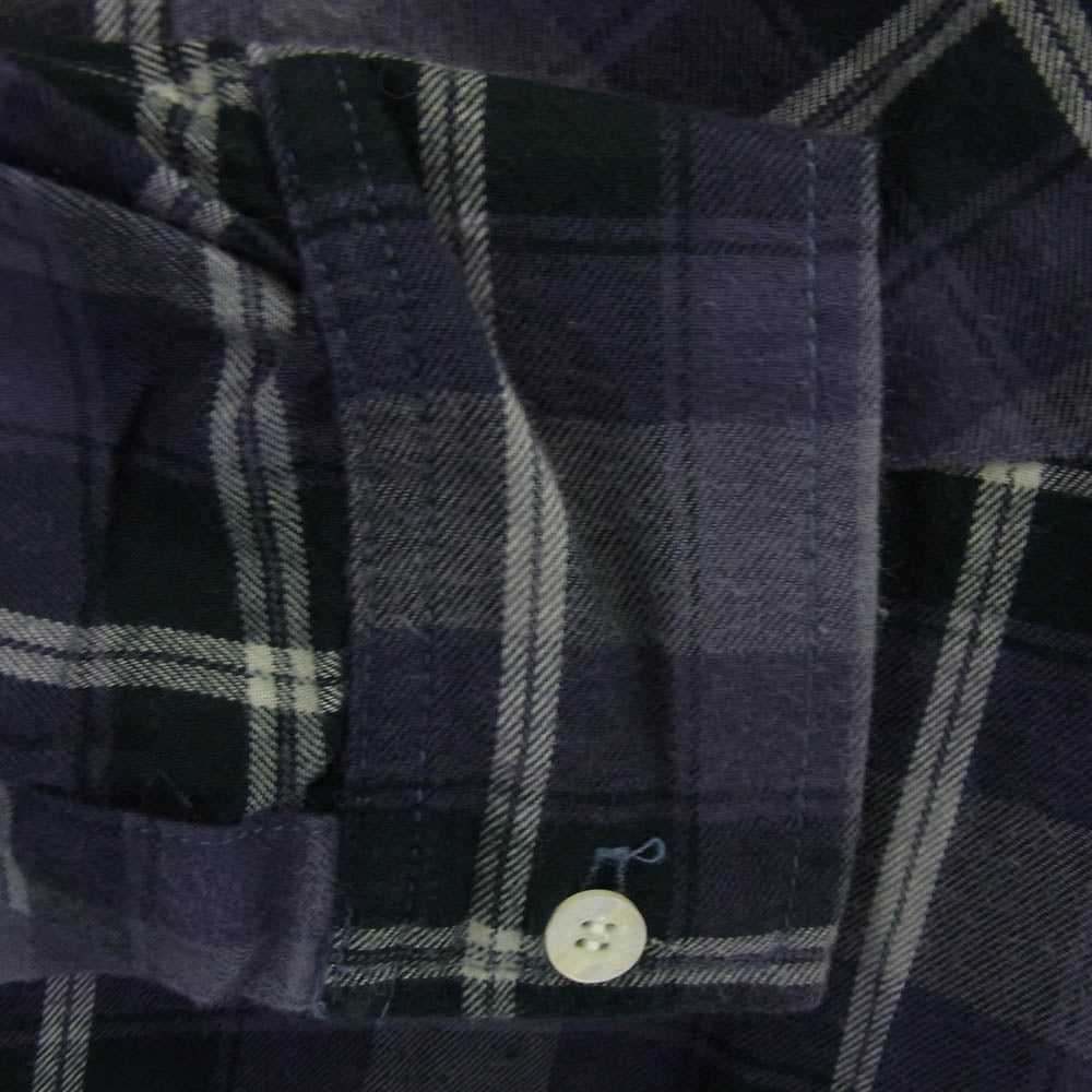 STUSSY ステューシー 黒タグ OLD オールド 長袖 チェック シャツ ネイビー系 ブラック系 パープル系 M【中古】
