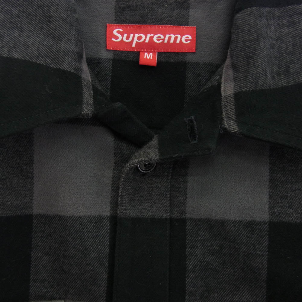 Supreme シュプリーム OLD オールド プレイド チェック フランネル 長袖 シャツ ブラック系 グレー系 M【中古】