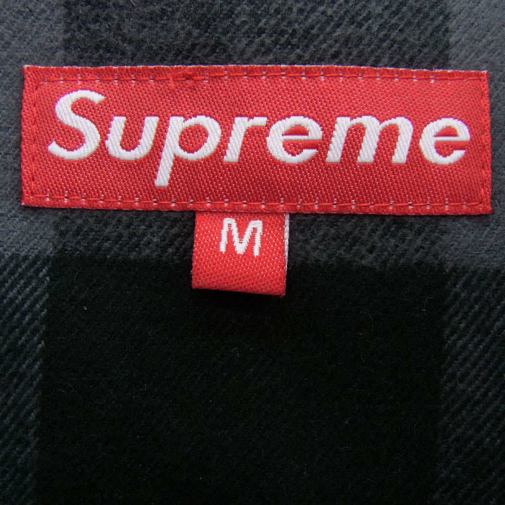 Supreme シュプリーム OLD オールド プレイド チェック フランネル 長袖 シャツ ブラック系 グレー系 M【中古】