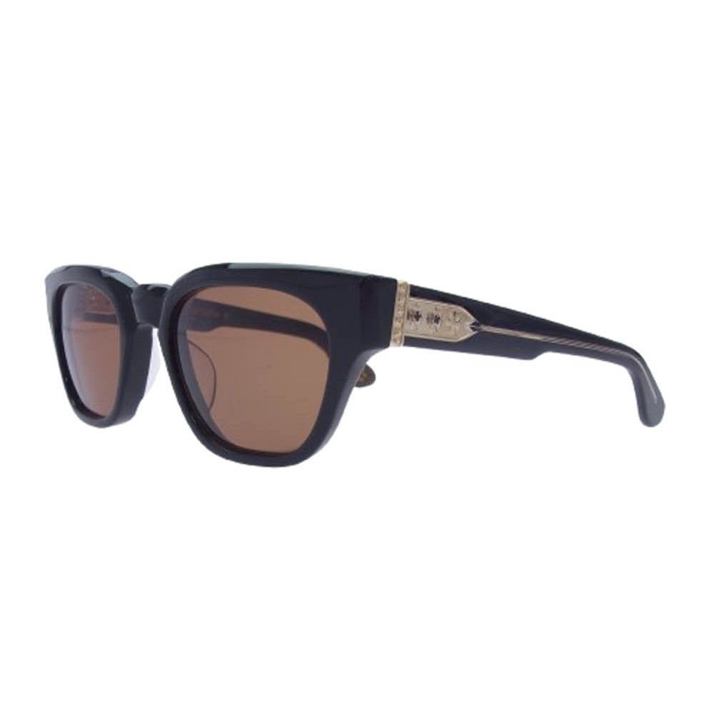 CHROME HEARTS クロムハーツ（原本無） MIDIXATHRILL II ミディクサスリル 2 BK-18KGP アイウェア サングラス ブラック系 ブラウン系【美品】【中古】