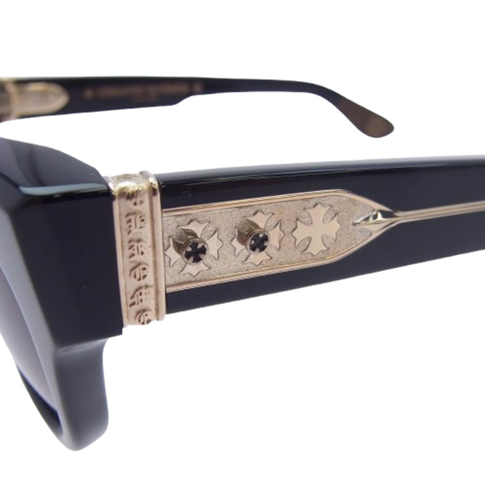 CHROME HEARTS クロムハーツ（原本無） MIDIXATHRILL II ミディクサスリル 2 BK-18KGP アイウェア サングラス ブラック系 ブラウン系【美品】【中古】