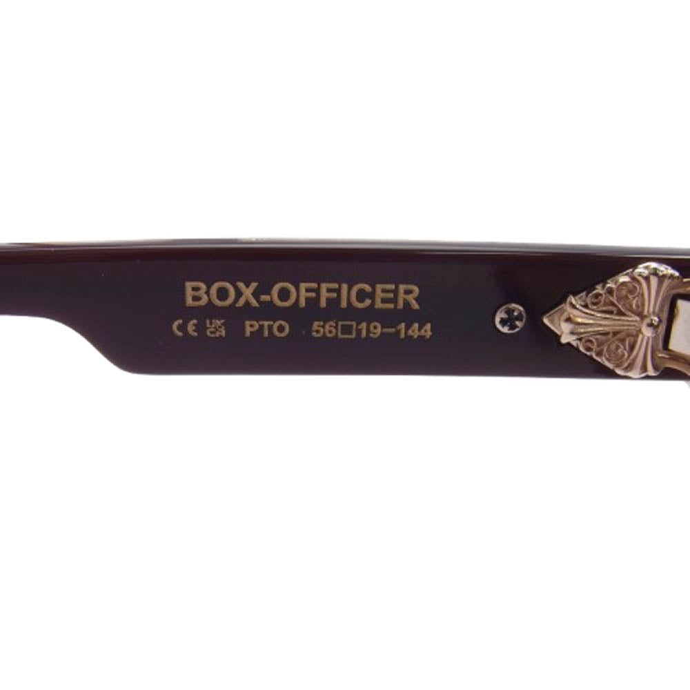 CHROME HEARTS クロムハーツ（原本無） BOX-OFFICER ボックスオフィサー PTO アイウェア サングラス ブラウン系 56□19-144【美品】【中古】