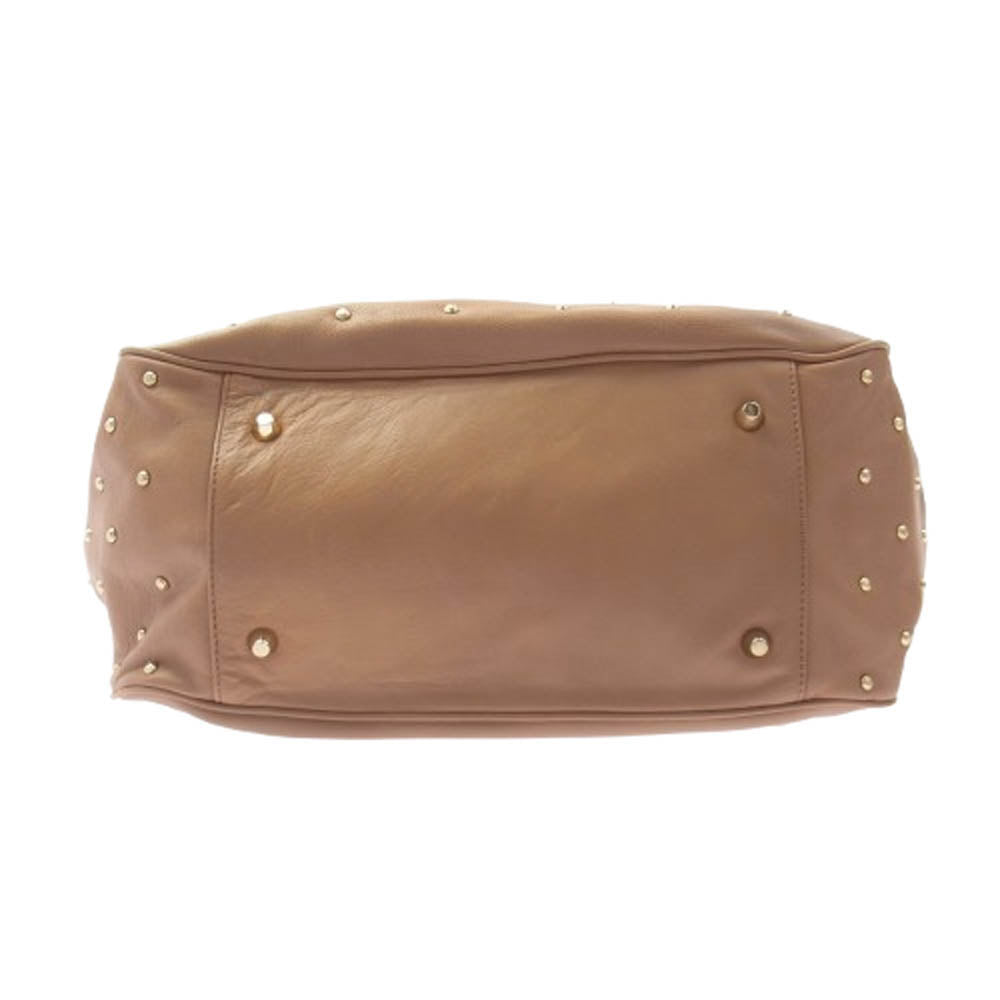 Anya Hindmarch アニヤ・ハインドマーチ スタッズ レザー ショルダー トート バッグ ブラウン系【中古】