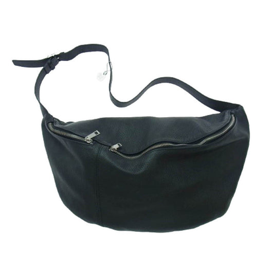 ローラディマジオ レザー ショルダー バッグ ブラック系【中古】